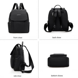 CYchen Elegant Small City Waterproof Backpack for Women, Multi-functional Travel, Sports, School and Laptop Backpack, Ideal Work Bag for Teen Girls, School, Travel and Business, Black