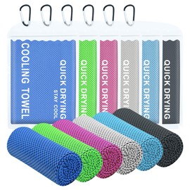 6 Pack Golf Towels ,(40"x12")Gym Cooling Towels for Neck and Face,Chill Pal Summer Cloth for Extreme Heat for Hot Weather, Workout Golf Towel for Men Women (Blue/Grey/Pink/Dark Blue/Black/Green)