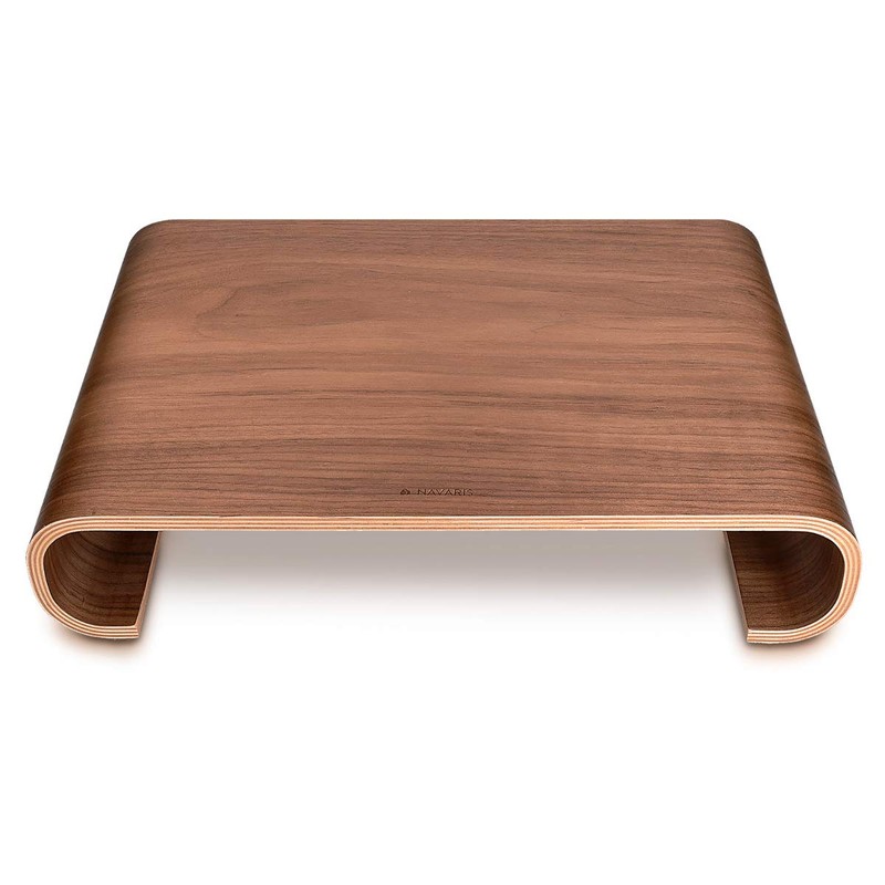 Navaris Wood Monitor Stand Riser - Computer Desk Organizer Desktop