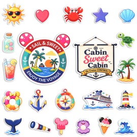 22PCS Cruise Door Magnets Set, Waterproof Magnetic Cruise Door Decorations for Cabin Door, Cute Cruise Ship Door Decor Accessories