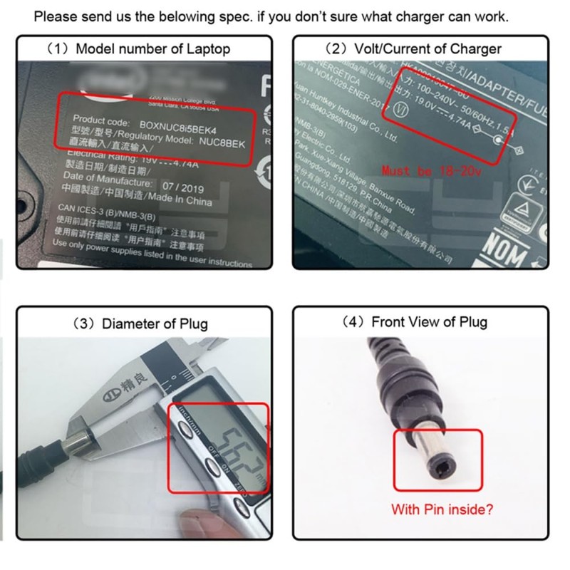 NFHK USB C to DC Adapter, USB-C Female to DC