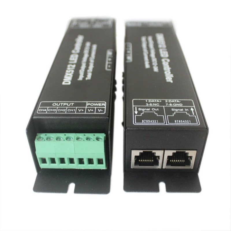 JOYLIT DMX512 LED Decoder 4CH 4A 192W with Digital Display,