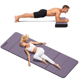 Yoga Mat Thick 10mm, Foldable Yoga Mat 75 x 26 x 0.4 Inches(Purple)