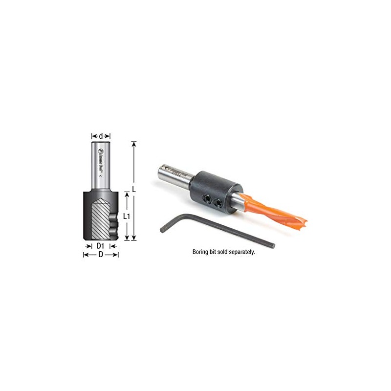 Amana Tool - 47644 10mm Shank Dowel Drill/Boring Bit Adapter