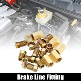 X AUTOHAUX 1 Set Brake Line Fittings Assortment for 3/16" Brake Line Tube with 6 Unions 12 Nuts for Car