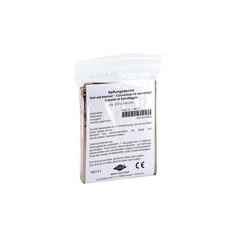 RETTUNGSDECKE Car 160 x 210 cm Gold/Silver Pack of 1