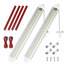 URAQT 120 LED Interior Lighting, Pack of 2 12 V Strip 1600 LM 8 W DC Interior Light Strip with 2 Extension Cables, Y Switch for Car, Motorhome, Van, Bus, Caravan, Boat, Kitchen, Bathroom, Bar, Truck