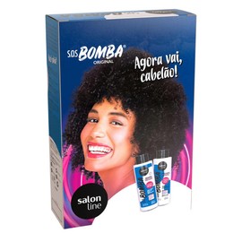 Kit Shampoo + Condicionador 200Ml Sos Bomba Original, Salon Line