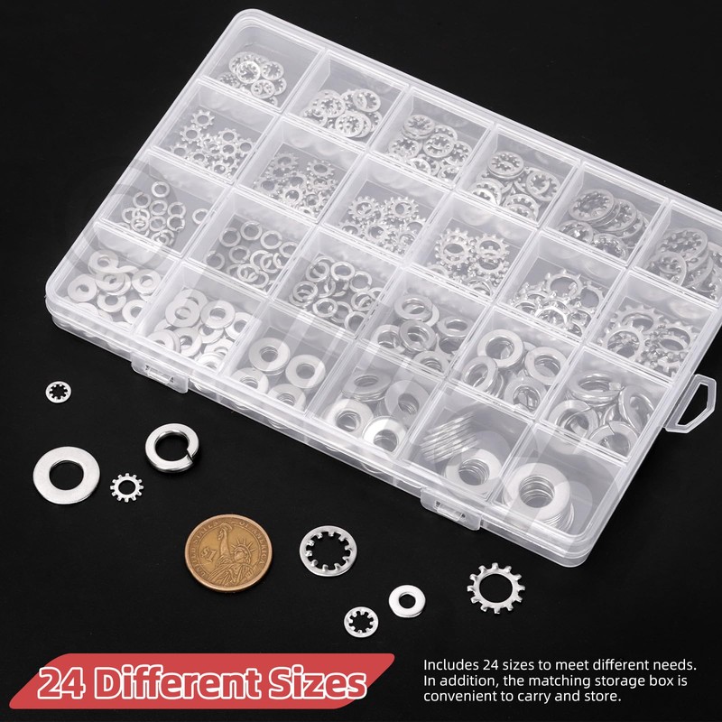 Hilitchi 400PCS 6 Sizes British 304 Stainless Steel External Star