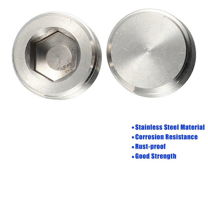 MACHSWON 2 Pcs 3/4" NPT Stainless Steel Internal Hex Countersunk