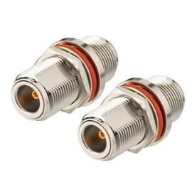 Bingfu N Female to N Female Adapter Bulkhead Mount 50 Ohm Copper Coaxial Connector Adapter (2-Pack) Compatible with 4G LTE Cellular Router Gateway Ham Radio Amateur Radio