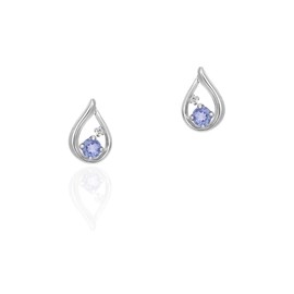 Canal 4°C K10 Earrings, Birthstone, K10, Tanzanite/Diamond