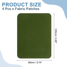 sourcing map 4Pcs Iron on Patches for Clothing Repair, Mending Fabric Repair Patch Cotton for Clothes Pants Bags, 5x4 Inch Army Green