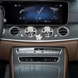 Bling Skull Car Air Freshener - Stylish Gift for Car Enthusiasts - Vent Clips Design - Long-lasting Fragrance - Ideal Car Accessories for Men and Women (2pcs Silver skull ＆ 1 Hook)