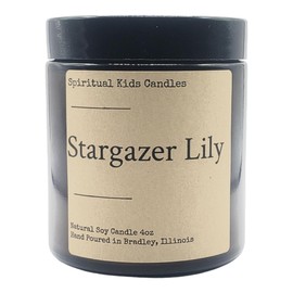 Stargazer Lily Soy Candle 4oz 20-25 Hours Hand Poured with All Natural Soy Wax and Fragrant/Essential Oils! | Floral Candle | Birthday Gift | Christmas Gift | (1 Candle)