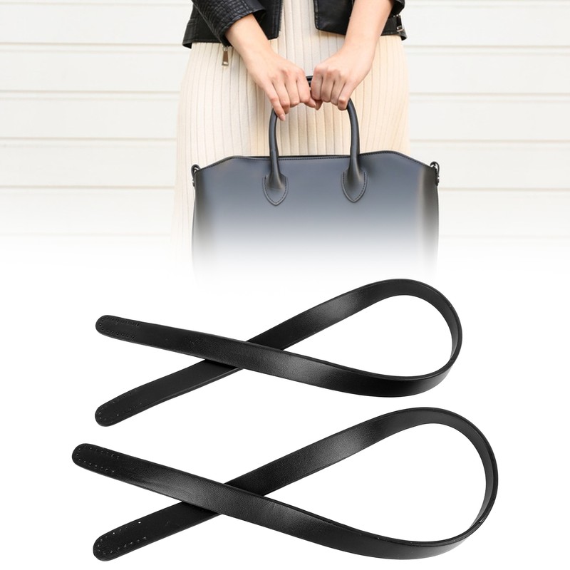 2Pcs Leather Bag Handles 25.6in Long 0.7in Wide Synthetic Leather