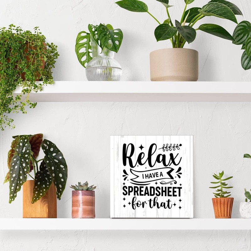 Funny Office Signs Accountant Wood Box Sign - Relax I