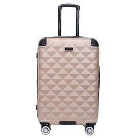 Kenneth Cole REACTION Diamond Tower Collection Lightweight Hardside Expandable 8-Wheel Spinner Travel Luggage, Rose Champagne, 24-Inch Checked
