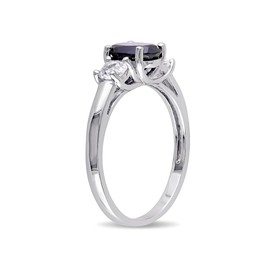 2.64 Carat (ctw) Lab-Created Blue Sapphire and White Sapphire Ring in Sterling Silver
