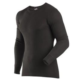 ColdPruf Men's Enthusiast Single Layer Long Sleeve Crew Neck Base Layer Top, Black, Large Tall
