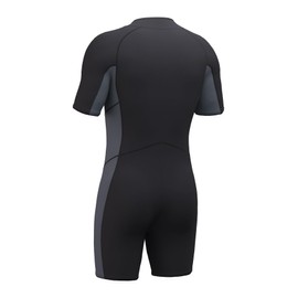 Hevto Wetsuits Men 2mm Neoprene Front Zip Shorty Wet Suit in Cold Water for Swimming Surfing Diving Snorkeling Paddle Boarding (M3-Gray, XL)