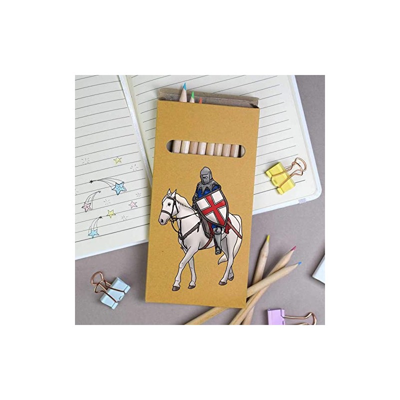 Azeeda 12 x 'Montiert Ritter' Lange 178mm farbige Bleistifte/Bleistift Set