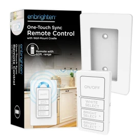 Enbrighten One-Touch Sync Remote Control, Add-on Light Switch for Under Cabinet Lights, Wireless Remote, ON/Off, Dimmable, Color Select Soft White to Bright Daylight, Cabinet Lighting Remote, 81795