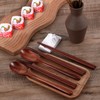 4 Pairs Chopsticks and 4 Spoons Set Wooden Chopsticks Spoon