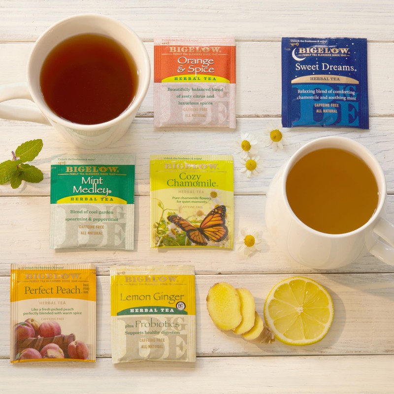 Bigelow Tea Caffeine Free 6 Flavor Herbal Tea Variety Pack,