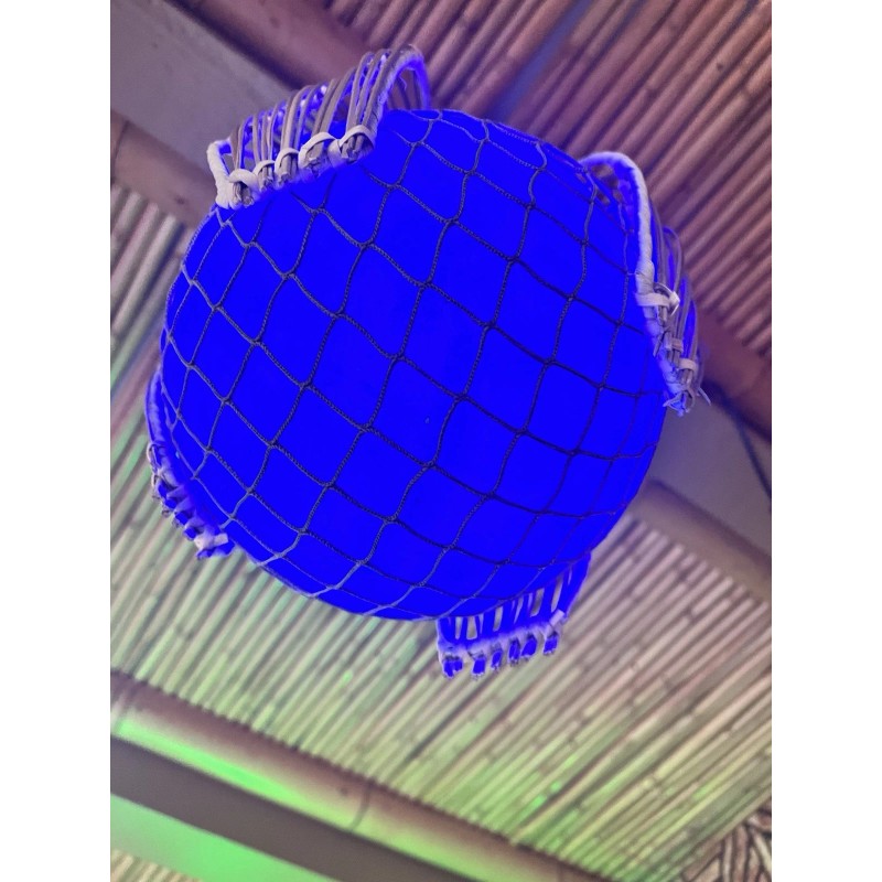 NEW Rattan Float Lamp W/ Netting W/blue Led Bulb Smokin