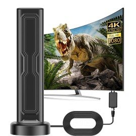 Indoor Outdoor TV Aerial, 480km Range HDTV Aerial with Amplifier, Portable TV Aerial with 360° Reception, Compatible with Portable 4K 1080P TV and All TVs