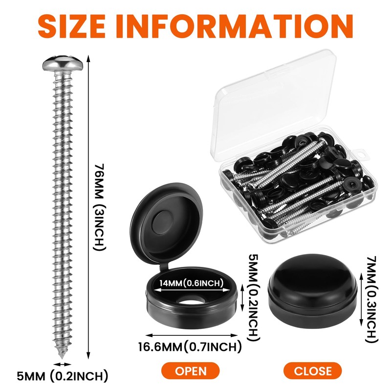 Zhengmy 3 Inch Shutter Screws and Caps Bulk Shutter Fasteners