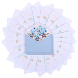 VILLFUL 1 Set Letter Holder Reception Present Cards Envelopes Name Stationery Envelope Wedding Cards for Bride and Groom Small Christmas Stationery Kit Party Wedding Blessing Mini Paper Blue