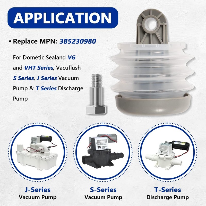 Replace for Dometic 385230980 Pump Bellows Kit For Domatic/Sealand, J