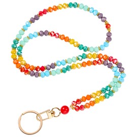 Ornaland Teacher Lanyard Beaded Lanyards for id Badges for Women Nurse Student Office Leisure or As a Gift(Multicolor)