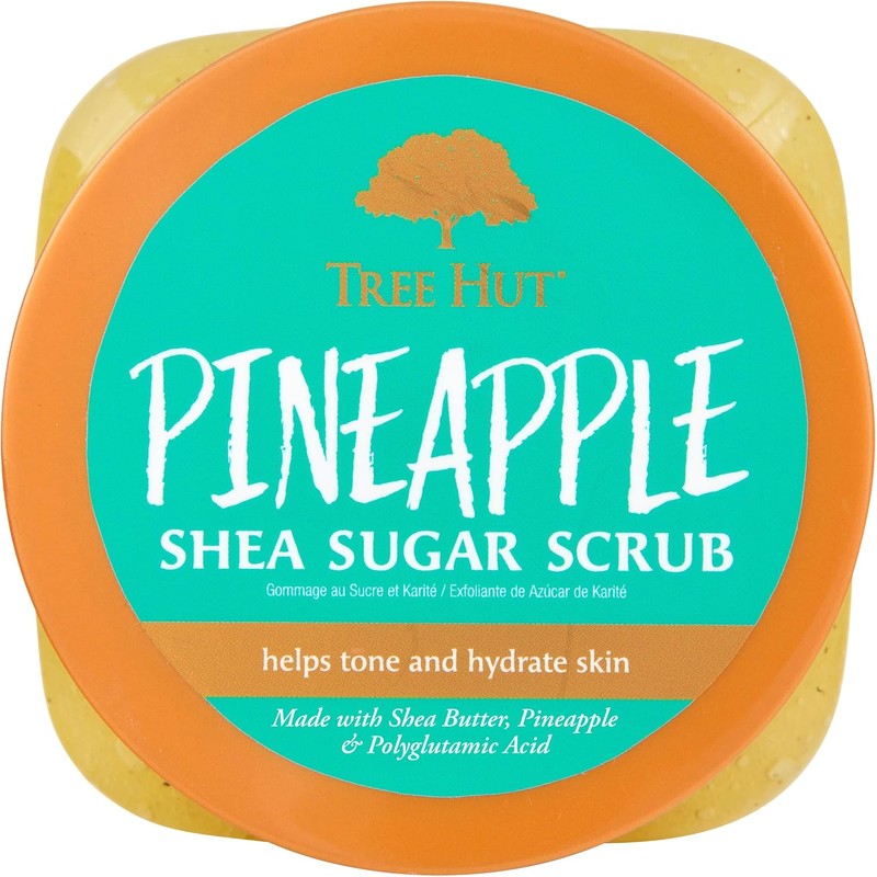 TREE HUT, Pineapple Shea Sugar Scrub, Exfoliante Corporal de Piña,