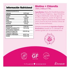 Gomitas Frutales Biotina y Chlorella para Piel Uñas Cabello Chemisette                                                                                