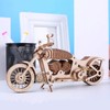 GuDoQi 3D Wooden Puzzle, Motorcycle Model Kit with Rubber Band