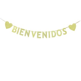 JENSENLIN Bienvenidos Banner, Welcome Back Decorations, Fiesta Mexican Welcome Decor, Spanish Home Party Decor