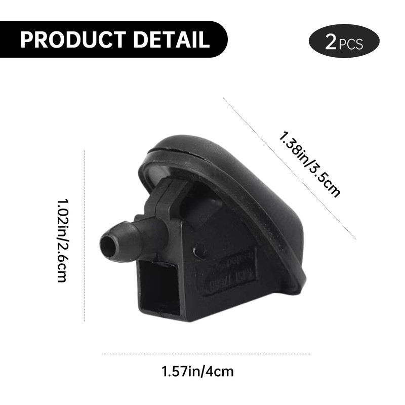 2Pcs Front Windscreen Washer Jet Nozzles, Front Windscreen Washer Jets