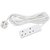 PRO ELEC PELB1915 2 Gang Extension Lead 5m, White