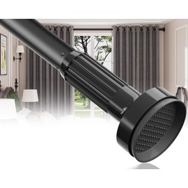 No Drilling Shower Curtain Rod 48 to 120 Inch(3.5-10ft), Heavy Duty Curtain Rod for Window, Room Divider, Outdoor, Patio, Bathroom, Door, Easy to Install-1.25' Diameter