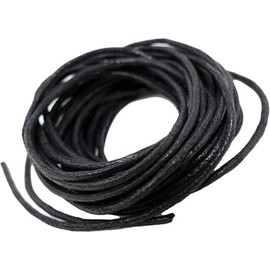 Waxed Cotton Cord 1.5mm 5m Black Cord - Shamballa Macrame Thread Beading Cord for Bracelets Necklace Jewellery Making Ideal for DIY