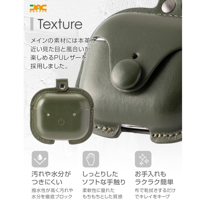 JAC Airpods PU Leather Case for 3rd Generation Stylish Front