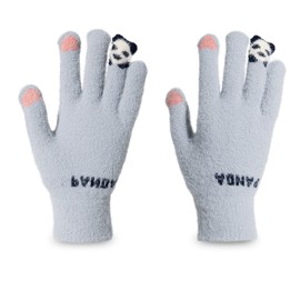 SJTJSPX Knitted Gloves Women Girls Winter Gloves Panda Touchscreen Gloves Thermal Windproof Finger Gloves Outdoor Cute Ski Gloves for Bicycle Motorcycle Christmas Running