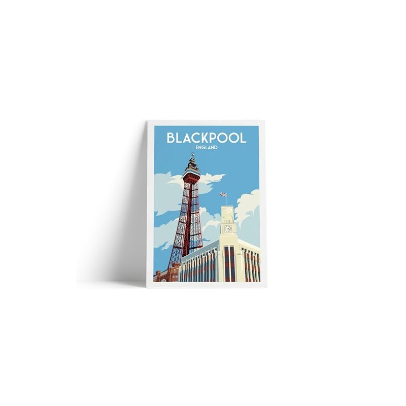 Blackpool Travel Poster – Featuring Blackpool Tower – A4 Size