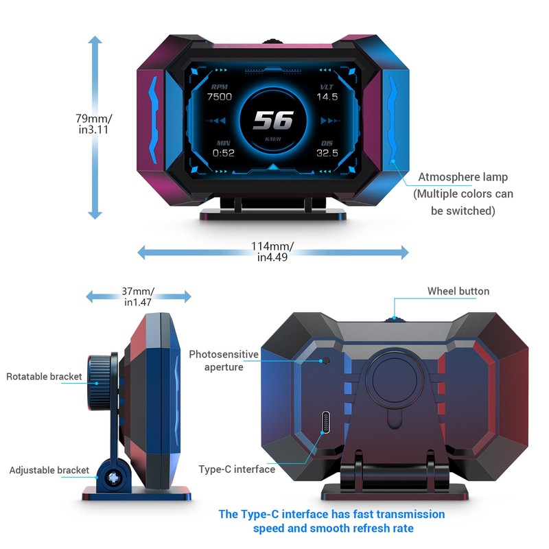 OBD + GPS HUD P25 Head Up Display Car Digital