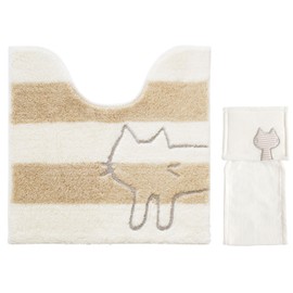 オカ 【ネット限定】 うちねこ トイレ2点セット (トイレマット + ホルダーカバー ） ホワイト