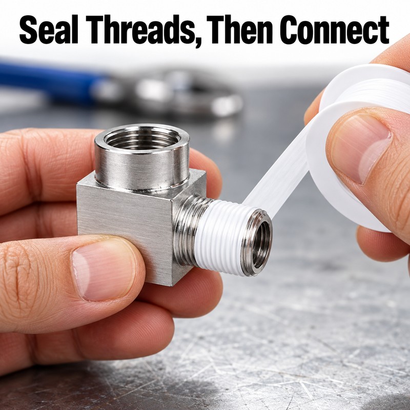 304 Stainless Steel 90° Elbow Pipe Fitting – Male/Female Threaded