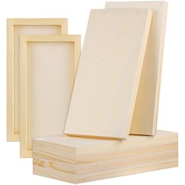 Aodaer 8 Pack Wood Panels 6 x 12 Inch Wooden Panels Canvas Unfinished Craft Wood Boards Panels for Art Crafts Acrylic and Oil Painting Pouring DIY Projects